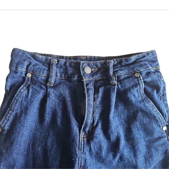 Oat New York High-Waisted Straight-Leg Jeans Sz 4/27 Raw Hem Chic Casual Denim - Picture 4 of 16